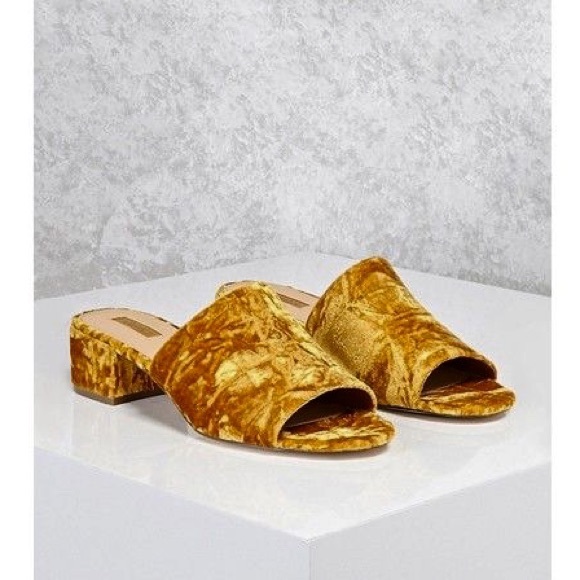 Forever 21 Shoes - Gold Velvet Mules | size 8